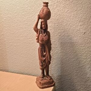 Samaritan Woman from Water Well. Olive Wood Carving 10.5" Tall